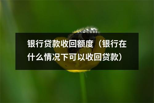 银行贷款收回额度(银行在什么情况下可以收回贷款)