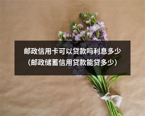 邮政信用卡可以贷款吗利息多少（邮政储蓄信用贷款能贷多少）
