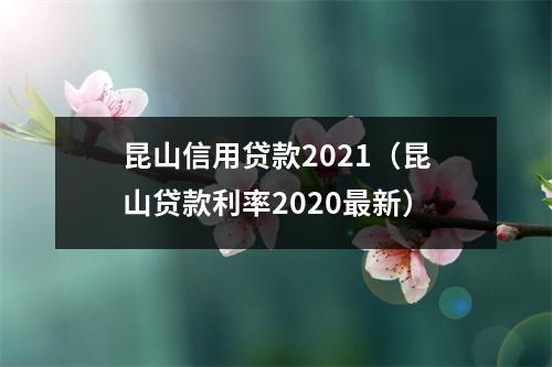 昆山信用贷款2021（昆山贷款利率2020最新）
