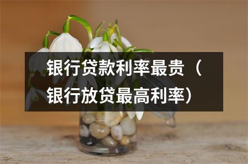 银行贷款利率最贵（银行放贷最高利率）