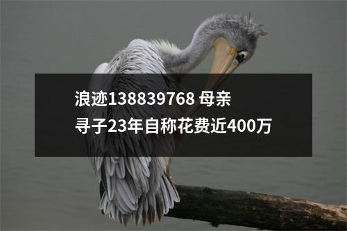 浪迹138839768 母亲寻子23年自称花费近400万