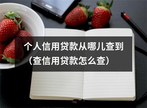 个人信用贷款从哪儿查到（查信用贷款怎么查）