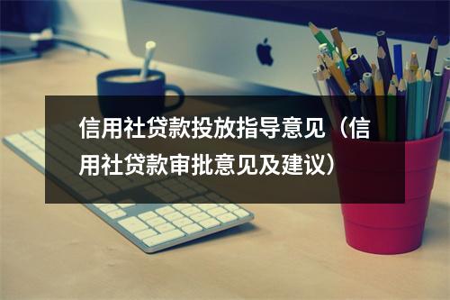 信用社贷款投放指导意见（信用社贷款审批意见及建议）