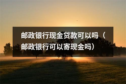 邮政银行现金贷款可以吗（邮政银行可以寄现金吗）