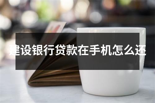建设银行贷款在手机怎么还