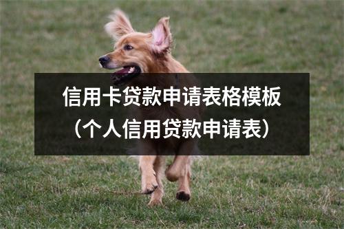 信用卡贷款申请表格模板（个人信用贷款申请表）