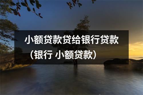 小额贷款贷给银行贷款（银行 小额贷款）