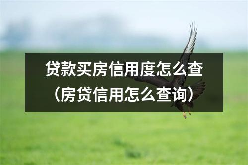 贷款买房信用度怎么查（房贷信用怎么查询）