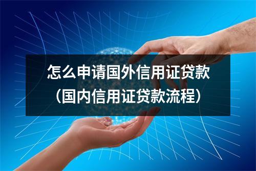 怎么申请国外信用证贷款（国内信用证贷款流程）