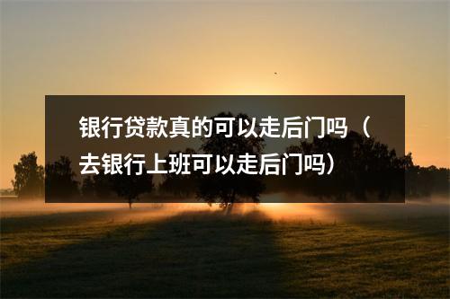 银行贷款真的可以走后门吗（去银行上班可以走后门吗）