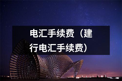 电汇手续费（建行电汇手续费）