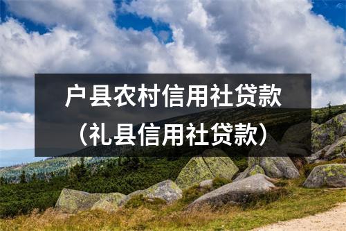户县农村信用社贷款（礼县信用社贷款）