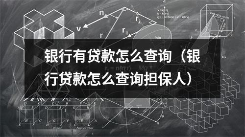 银行有贷款怎么查询(银行贷款怎么查询担保人)