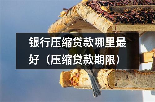 银行压缩贷款哪里最好（压缩贷款期限）