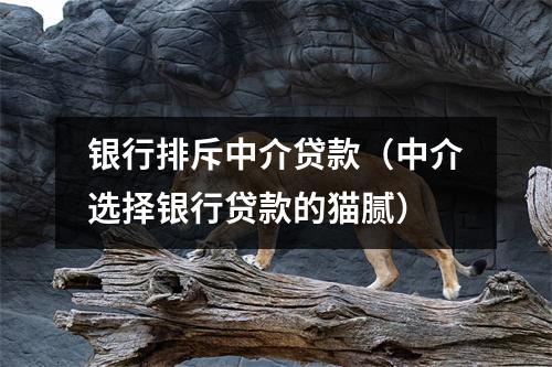 银行排斥中介贷款（中介选择银行贷款的猫腻）