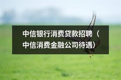 中信银行消费贷款招聘(中信消费金融公司待遇)