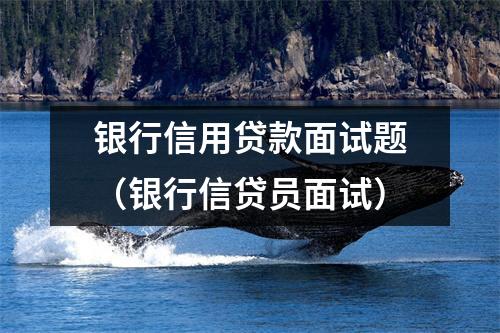 银行信用贷款面试题（银行信贷员面试）