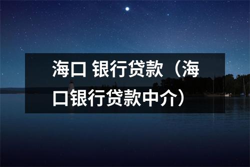 海口 银行贷款（海口银行贷款中介）