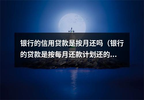 银行的信用贷款是按月还吗(银行的贷款是按每月还款计划还的吗)
