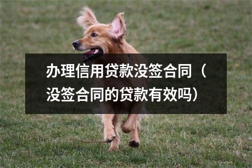 办理信用贷款没签合同（没签合同的贷款有效吗）