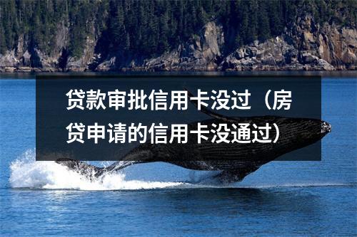 贷款审批信用卡没过（房贷申请的信用卡没通过）