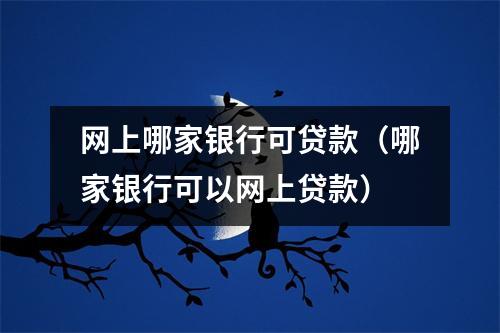 网上哪家银行可贷款（哪家银行可以网上贷款）