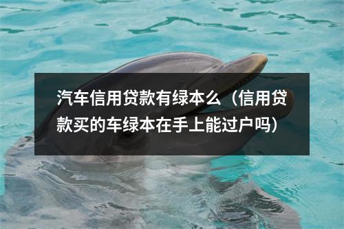 汽车信用贷款有绿本么（信用贷款买的车绿本在手上能过户吗）