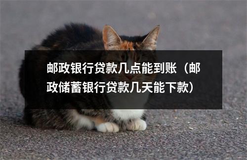 邮政银行贷款几点能到账（邮政储蓄银行贷款几天能下款）