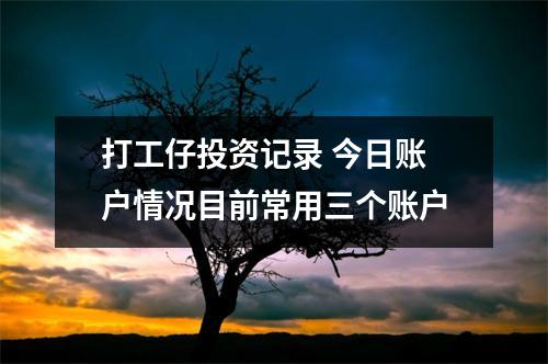 打工仔投资记录 今日账户情况目前常用三个账户