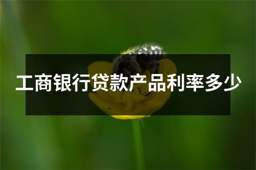 工商银行贷款产品利率多少