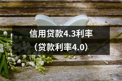 信用贷款4.3利率（贷款利率4.0）