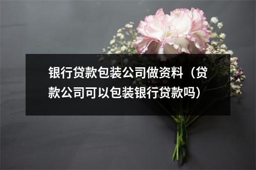 银行贷款包装公司做资料（贷款公司可以包装银行贷款吗）