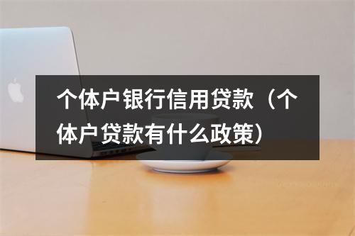 个体户银行信用贷款（个体户贷款有什么政策）