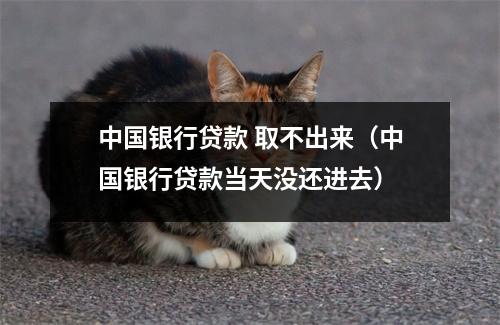 中国银行贷款 取不出来（中国银行贷款当天没还进去）