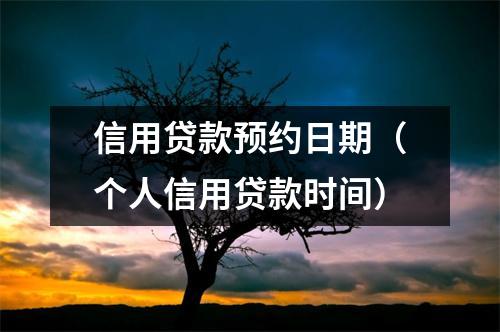 信用贷款预约日期（个人信用贷款时间）