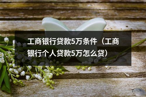 工商银行贷款5万条件（工商银行个人贷款5万怎么贷）