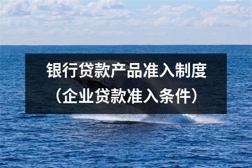 银行贷款产品准入制度（企业贷款准入条件）