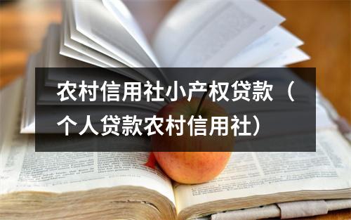 农村信用社小产权贷款(个人贷款农村信用社)