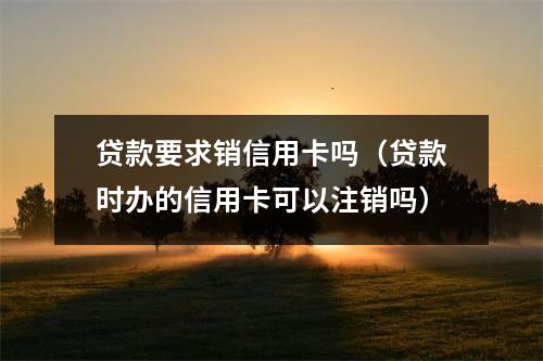 贷款要求销信用卡吗（贷款时办的信用卡可以注销吗）