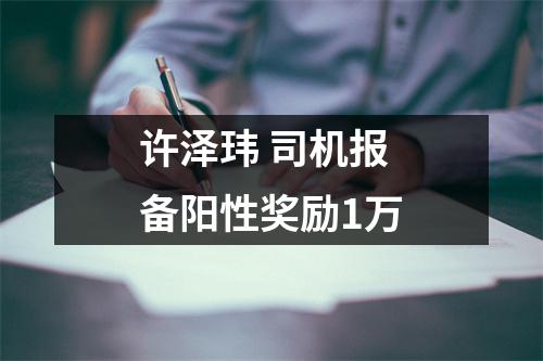 许泽玮 司机报备阳性奖励1万