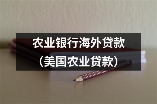 农业银行海外贷款（美国农业贷款）
