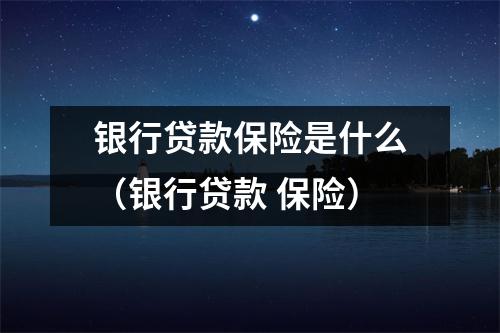 银行贷款保险是什么（银行贷款 保险）