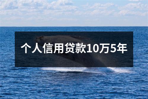 个人信用贷款10万5年