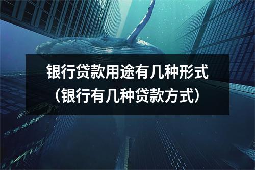 银行贷款用途有几种形式（银行有几种贷款方式）
