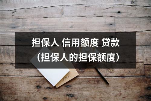 担保人 信用额度 贷款（担保人的担保额度）