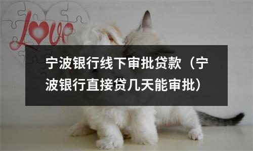 宁波银行线下审批贷款（宁波银行直接贷几天能审批）