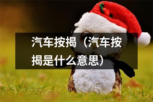 汽车按揭（汽车按揭是什么意思）