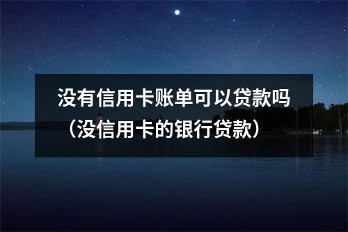 没有信用卡账单可以贷款吗（没信用卡的银行贷款）