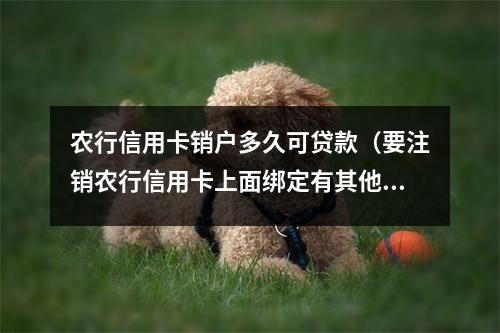 农行信用卡销户多久可贷款（要注销农行信用卡上面绑定有其他卡怎么办）