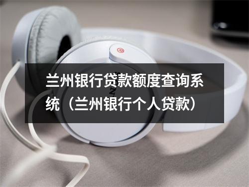 兰州银行贷款额度查询系统（兰州银行个人贷款）